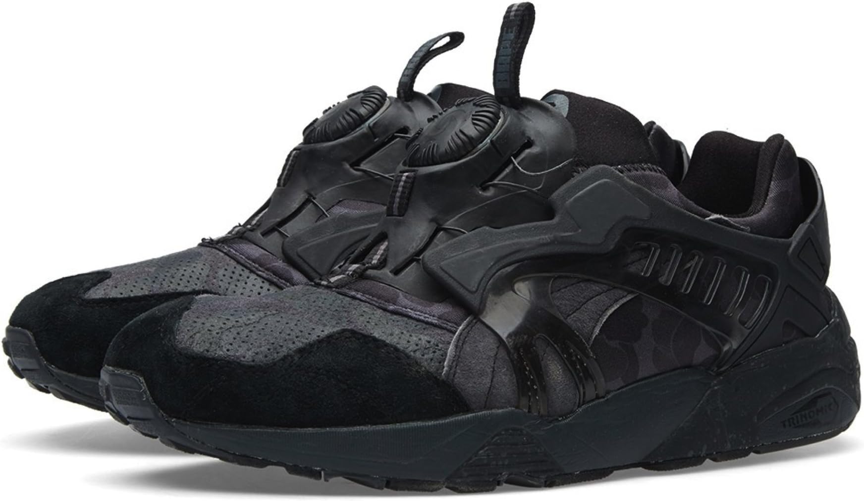 Mens Black Leather Athletic Shoes - Surge