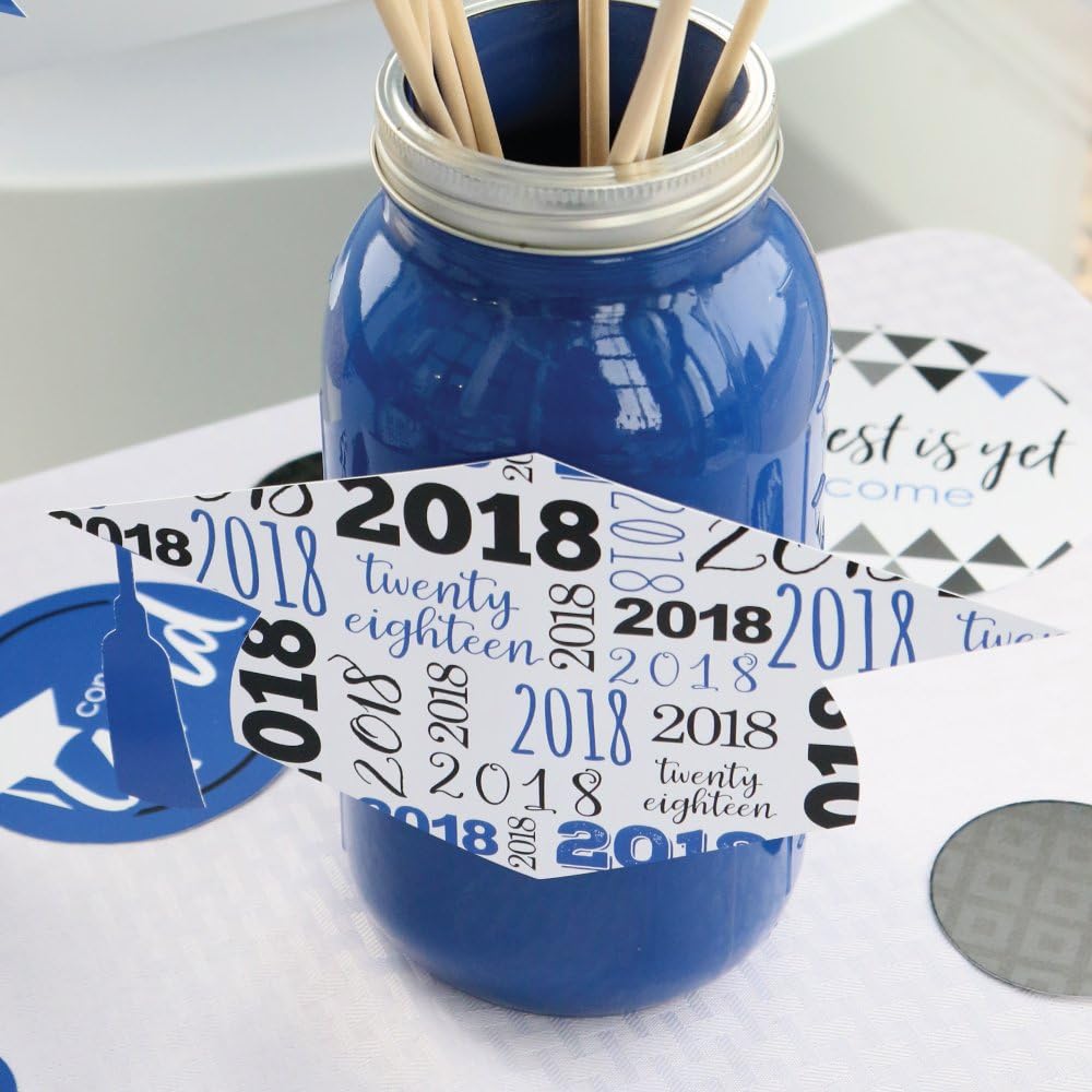 Big Dot of Happiness Funny Blue Grad - Best is Yet to Come - Royal Blue Graduation Party Photo Booth Props Kit - 10 Piece: Kitchen & Dining