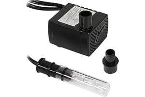 Sunnydaze 70 GPH Submersible Indoor Pump For Fountains or Aquariums - Transformer - Finger Light - 1.6-Foot Max Lift