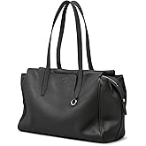 S-ZONE Leather Tote Bag for Women Large Shoulder Bags Crossbody Handbag Work Purse Travel Trip