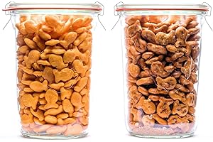 WECK 743 Mold Jar - Sourdough Starter with Wide Mouth - Suitable for Canning and Storage - 2 Sourdough Jars with Glass Lids, Gaskets and Clips