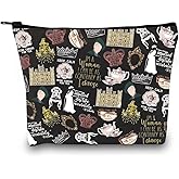 TV Show Inspired Gift V. Crawley Quote Inspired Gift TV Show Merchandise Zipper Pouch Makeup Bag for Fans Women (Down TV Pattern Black)