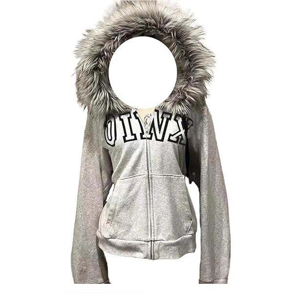 Amazon.com: RONICY Fur Hoodie Y2k Hoodie Cheetah Print Streetwear