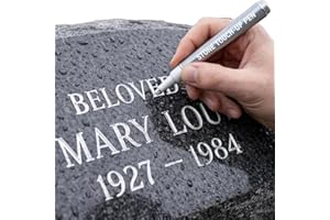 Golden Tombstone Marker Pen for Restoring Faded Grave Inscriptions, Waterproof Stone Touch-up Pen for Memorials, Outdoor Labe