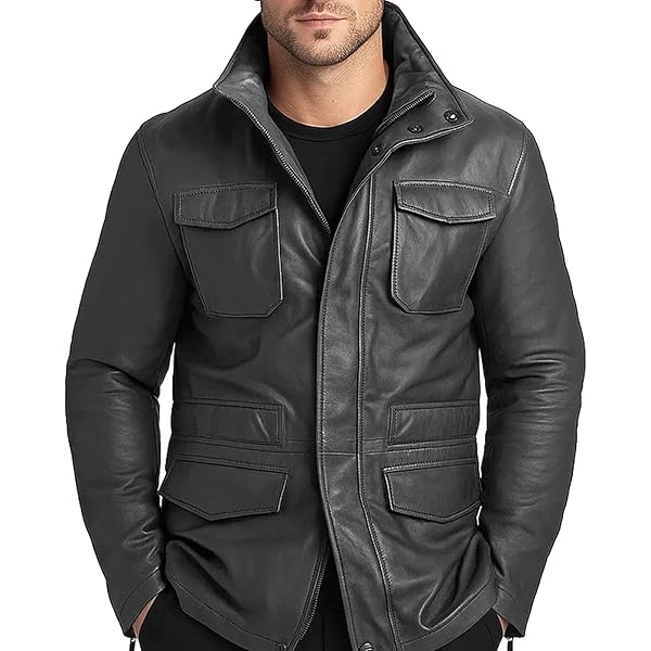 Amazon.com: MERCH ATTIRE US Army Leather M65 Field Jacket Men