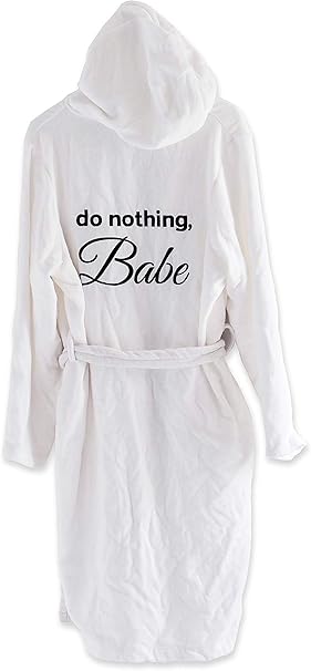 Ohh Love Bath Robe Do Nothing Babe 100 Pure Cotton Dressing Gown Terry Cloth With Hood Amazon De Clothing