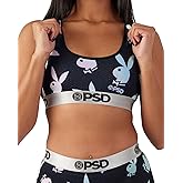 PSD Underwear Womens Sports Bra - Licensed Prints Medium Support Sports Bras for Women, Womens Racerback Sports Bras