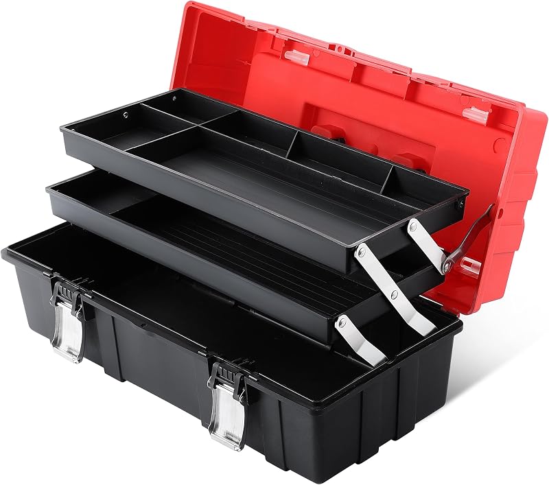 MAXPOWER 17-Inch Tool Box Plastic Storage Cantilever Tray Organizer