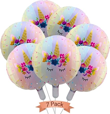 Amazon Com Unicorn Balloons 7pack Pastel Rainbow Unicorn Foil