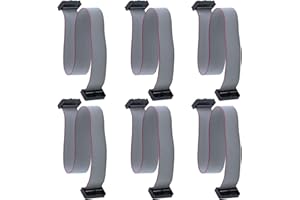 Antrader F/F IDC Connector 20 Pins Flat Ribbon Cable 2.54mm Pitch 30cm 6pcs