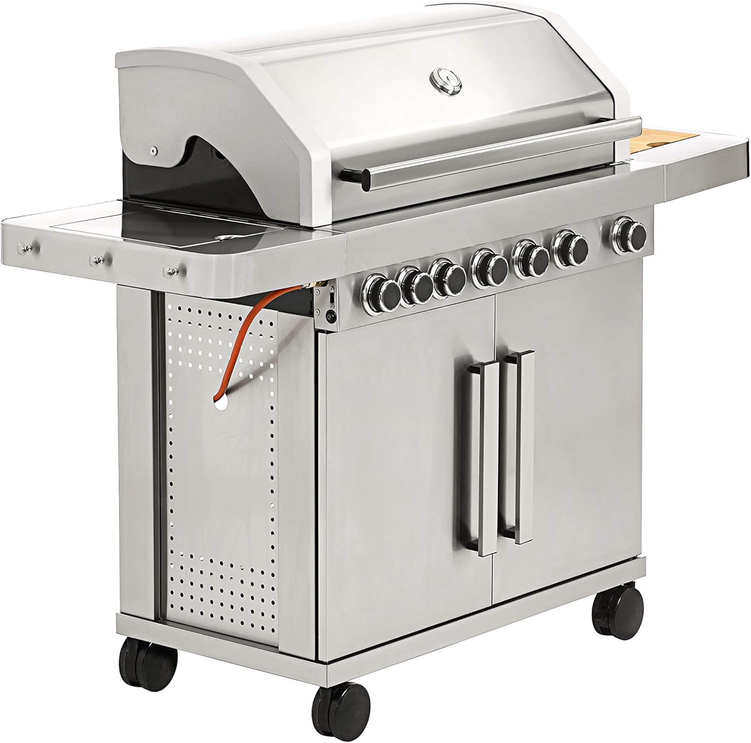 Dehner Gasgrill Lancaster 600, ca. 157 x 116 x 60 cm, Edelstahl, silber