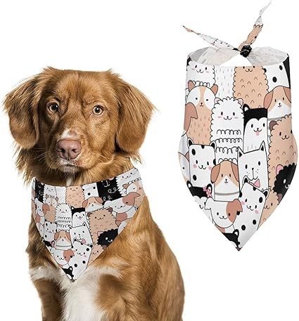Amazon ペットバンダナ あらゆる種類のかわいい 犬 犬のバンダナ 犬用 猫用 ネッカチーフペット 三角スカーフ よだれカバー バンダナ 水洗い可 柔らかくかわいい 食事用 誕生日 お散歩 犬の首輪バンダナ Qym バンダナ 通販