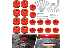 LDVROH KF04060BK Body Mount Bushing Kit for Ford F250 F350 Super Duty 2008-2016, Polyurethane Cab Mounts with Steel Sleeves & Hardware, Red – F250 Accessories, Body Mount Kit, 2WD 4WD