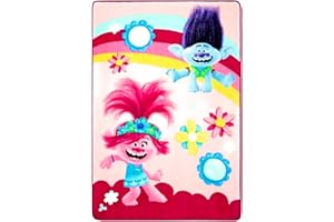 Franco Manufacturing Trolls World Tour Plush Blanket - Super Soft 100% Polyester Plush Blanket - 62 in x 90 in - Trolls Chase