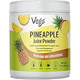 Vegs Pineapple Juice Powder - Freeze Dried Organic Pineapple Powder with Bromelain & Antioxidants - Sugar-Free Cold Pressed Tropical Fruit - Smoothies, Drinks, Cooking, Baking - Vegan, Non-GMO - 14 Oz