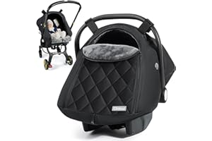 Orzbow Baby Car Seat Cover Winter - Waterproof Carseat Cover for Doona Car Seats and Strollers, Breathable Infant Carseat Canopy with Zipper Access, Rain and Wind Proof, Winter Baby Essentials, Black