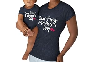 COMFIV Our First Mothers Day Matching Outfit Baby Gifts for New mom Shirt for Daughter