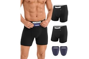 SUNCHIRI 2 Pack Vasectomy Underwear with 2 Ice Packs, Zip Pocket Design Long Boxers for Testicular Support & Pain Relief