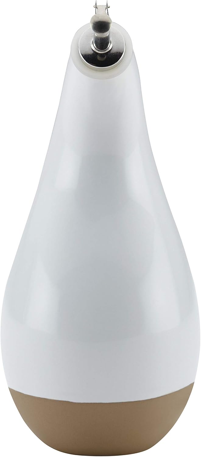 Rachael Ray Slip Glaze Ceramics EVOO Olive Oil Bottle Dispenser with Spout - 24 Ounce, White: Kitchen & Dining