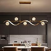 homary Kitchen Island Light with Glass Globes, 51.2" Gold Chandelier Dimmable Linear Pendant Light, Adjustable Height, Dining
