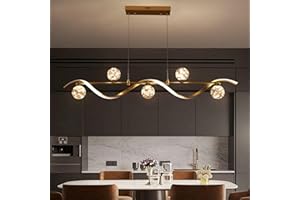 homary Kitchen Island Light with Glass Globes, 51.2" Gold Chandelier Dimmable Linear Pendant Light, Adjustable Height, Dining Room Fixture for Table, Bar or Kitchen Island