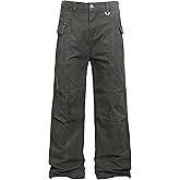RIPIUM Mens Casual Cargo Pants Baggy Fit Multiple Pockets Loose Wide Leg Streetwear Trousers