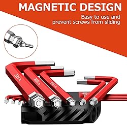 GETLITOOL 18PCS Magnetic Allen Key Set, S2 Steel