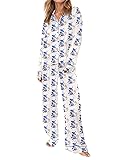 SHESHOW Women Pajamas Set Long Sleeve Button Up