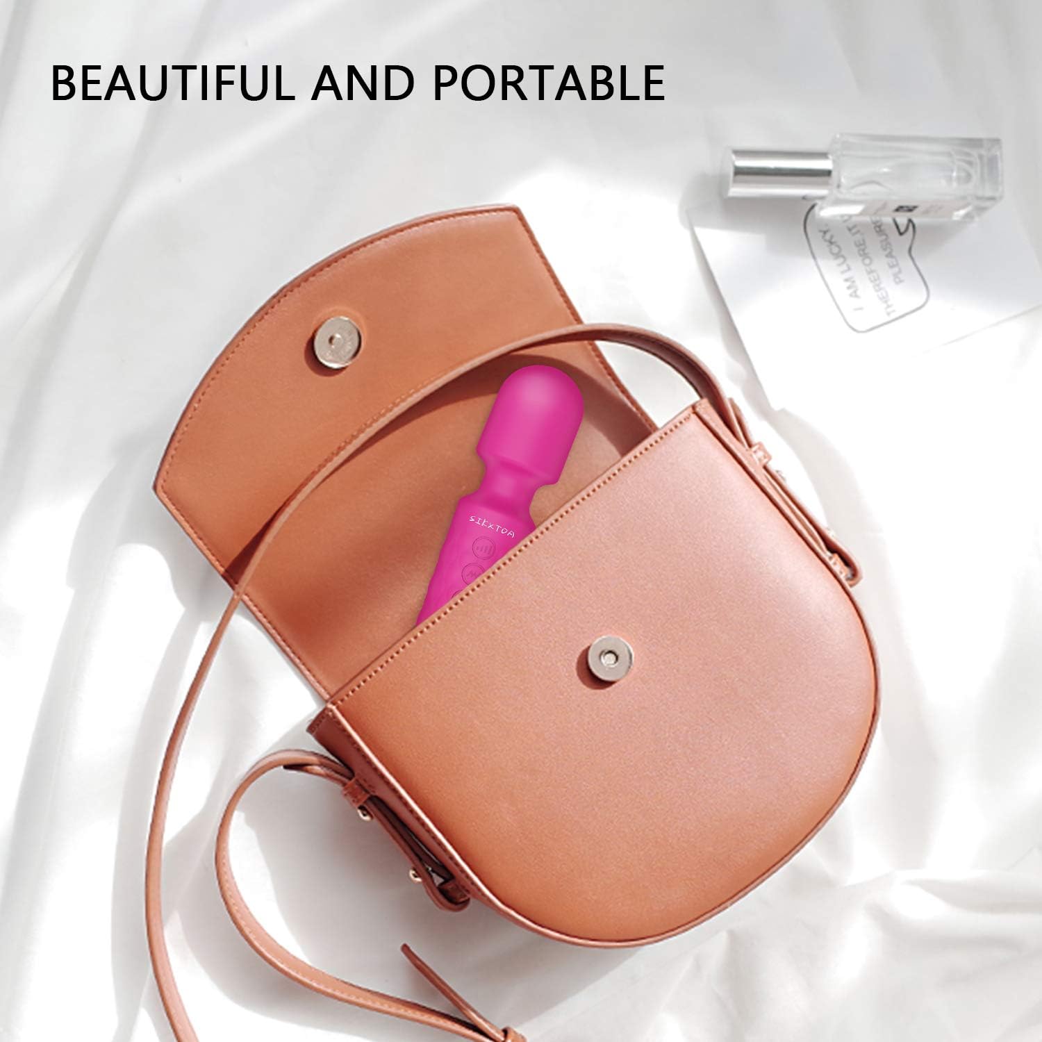 SIKXTOA Powerful Wand Massager with 20 Vibration Modes 8 Speeds, Wireless Handheld Waterproof Quiet Rechargeable Portable Personal Full Body Massager Relieve Muscle Stress Relaxing Body - Rose: Health & Personal Care