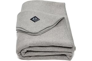 Arcturus Military Wool Blanket - Warm, Thick, Washable - Great for Outdoors, Camping, Stadium Blanket, Picnics, Travel - Car 