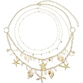 3 Pcs Seashell Starfish Chains Waist and Gold Waist Chains, Daily Body Chain Jewelry for Women, Summer Beach Vacation Sexy Pearl Shell Starfish Belly Chain for Bikini Charms