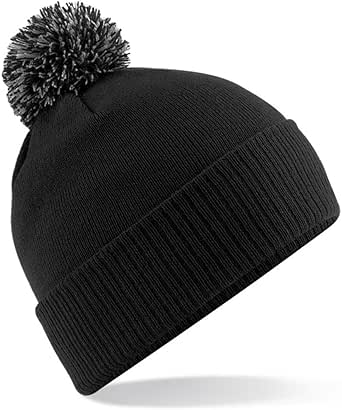 Rough Knit Beanie Black - Cappello Invernale, Cappello Lavorato A Maglia, Cappello Bobble Con