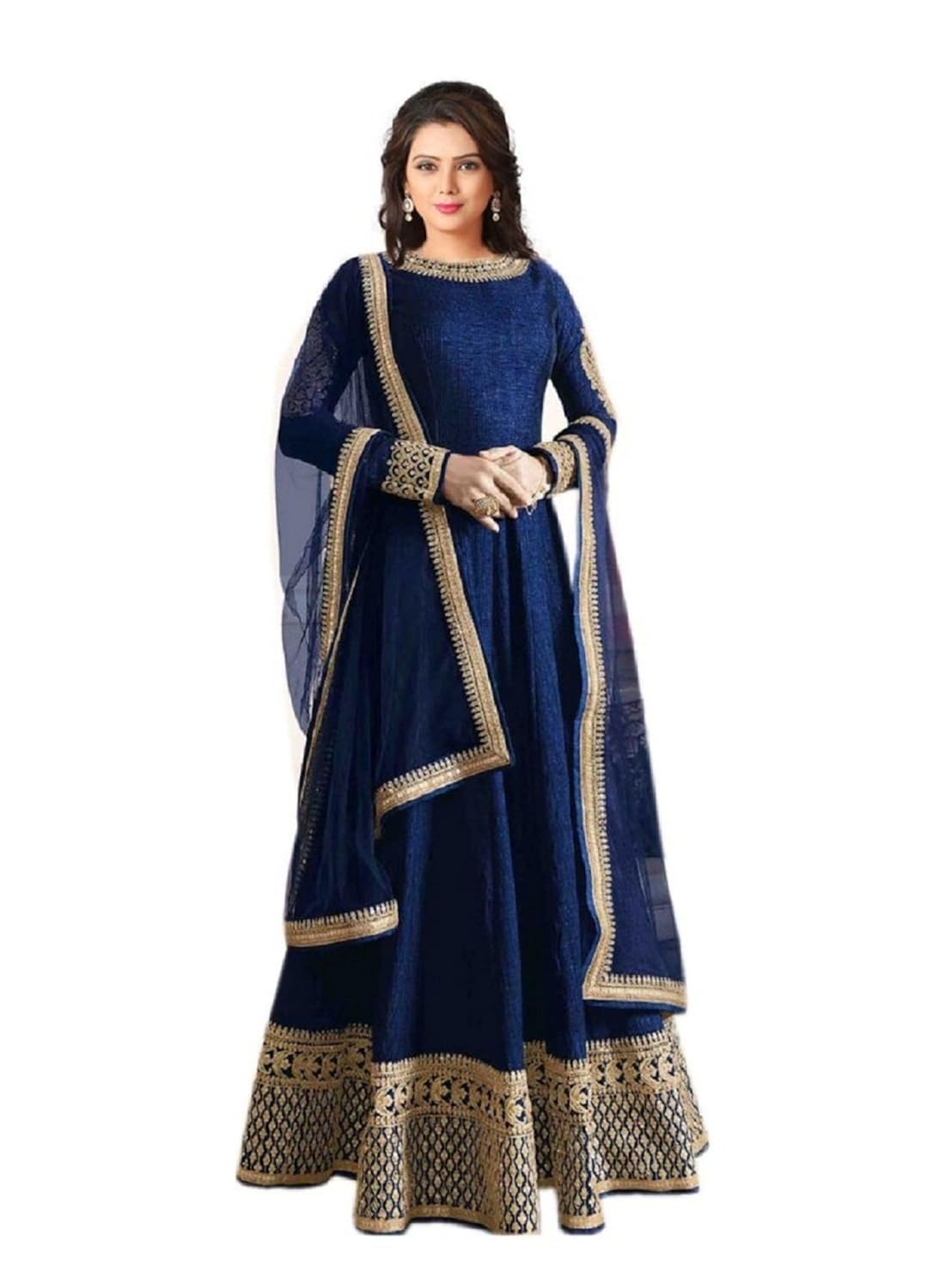 zaalima fashion women's banglori silk semi-stitched gown (free_size)