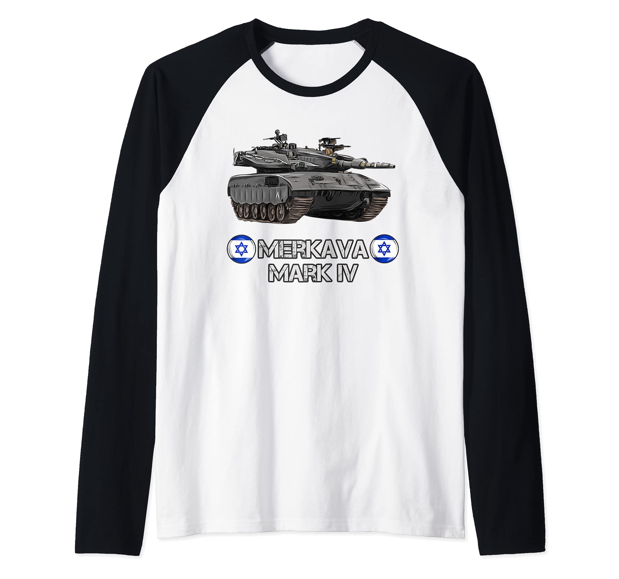 Israel Army Merkava Mark 4 Main Battle Tank gift Raglan Baseball Tee