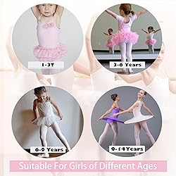 Zando 6 Pairs Toddler Tights for Girls 4-6 Pink