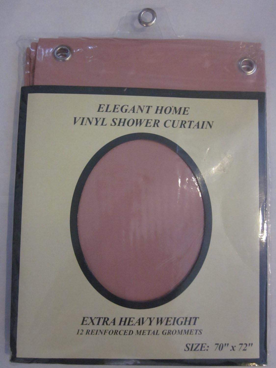 RL Plastics Heavy Duty Vinyl Shower Curtain with Metal Grommets, Dusty Rose