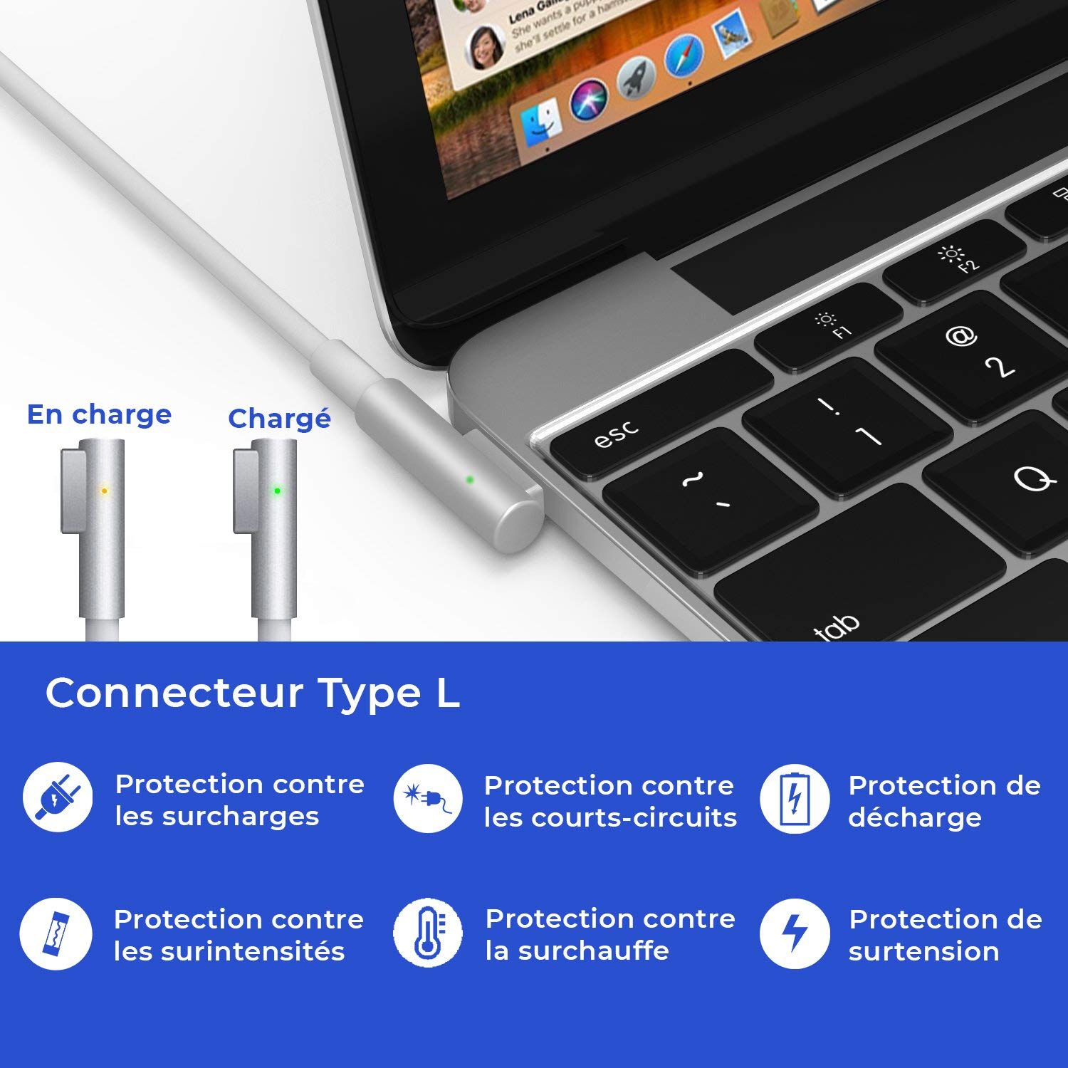 Chargeur Apple Macbook Pro 13 Pouces Câble Accessoire Alimentation Pc Mac 13 Pouces 2009 à 2012 Chargeur