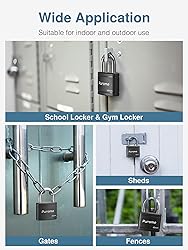 Puroma 2 Pack Keyed Padlock with 3 Keys Alike, 1.1