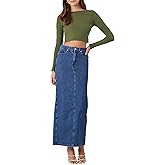 Forever 21 Womens Denim Midi Slit Skirt