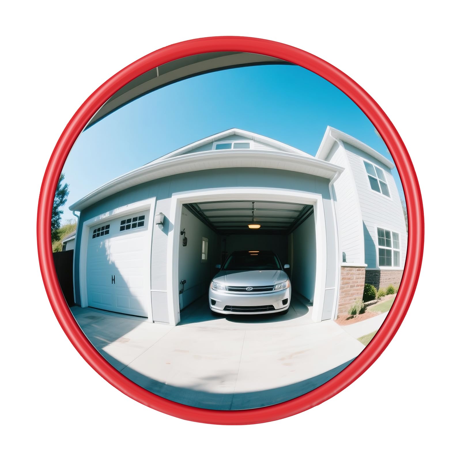 Photo 1 of 12 Inch Convex Mirror Outdoor/Indoor Traffic Mirror for Bedroom, Driveway Mirrors for Blindspot, Adjustable Wide Angle View Security Corner Mirrors for Garage Parking Assist, Warehouse, Street
