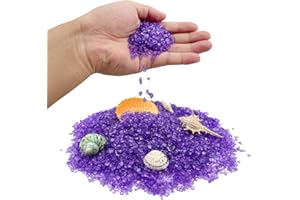 YGFRSTO Aquarium Fish Tank Gravel 1 Pound Crushed Glass for Aquarium Decorations, Crafting Projects, Potted Plants Top-Dress, Vase Filler, Fairy Garden Decor, Home Decor (Purple)