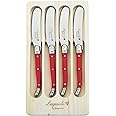 Laguiole by FlyingColors Butter Spreaders Knife Set Cheese Knife Set Stainless Steel 4-Piece (Red)
