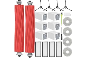 DrRobor 23PCS Replacement Accessories Kit Compatible with Roborock Qrevo S/Qrevo Pro/Qrevo MaxV/Qrevo Plus Include Main Brush, HEPA Filters, Mop Pads, Side Brushes, Dust Bag and Cleaning Tools