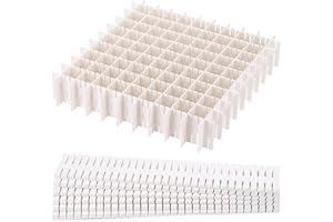 acDesign 40Pcs Grid Drawer Dividers, Adjustable Drawer Organizer for Socks, Underwear, Lingerie, Makeup, Bedroom Office Kitchen Storage (White)