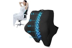 anzhixiu Wide Middle Back Support for Chair Delivers Strong Office Chair Back Support-Back Support for Office Chair, Car, Computer, Gaming for Pain Relief Improve Posture- T Strap, Thin Bottom-Large