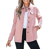 luvamia 2026 Jean Jackets for Women Fashion Denim Jacket Western Oversized Shacket Jacket Button Up with Pockets