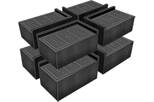 ANNKUT Bed Risers 3 inch,Furniture Risers for Bed Desk Table Sofa Couch,Oversized Rectangle Bed Lfits Risers,Extra Large Supports up to 11000 lbs (8 Pack Black)
