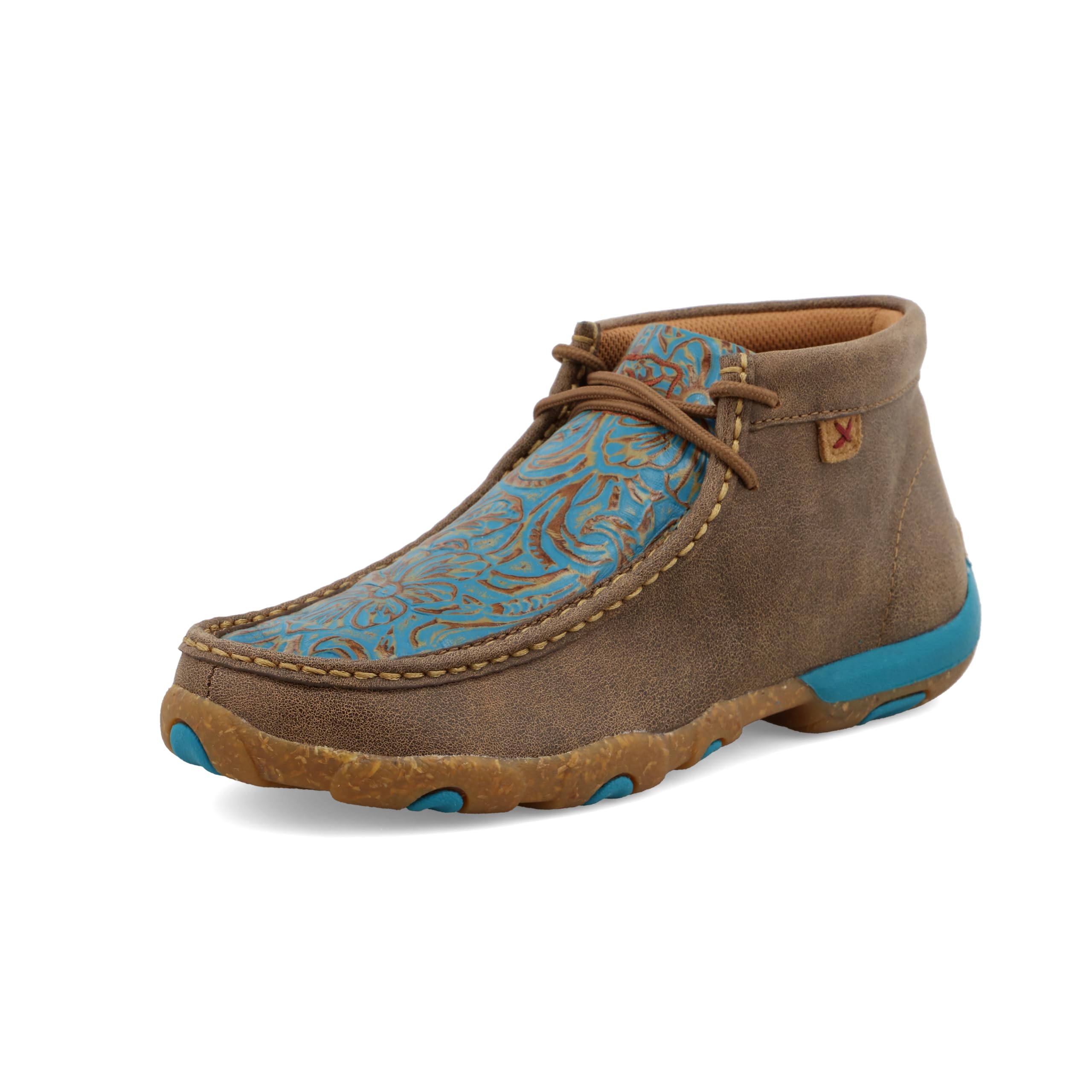 Twisted X Women's Chukka Driving Moc, Moc Toe with CellSole, Bomber & Turquoise, 11 M Image