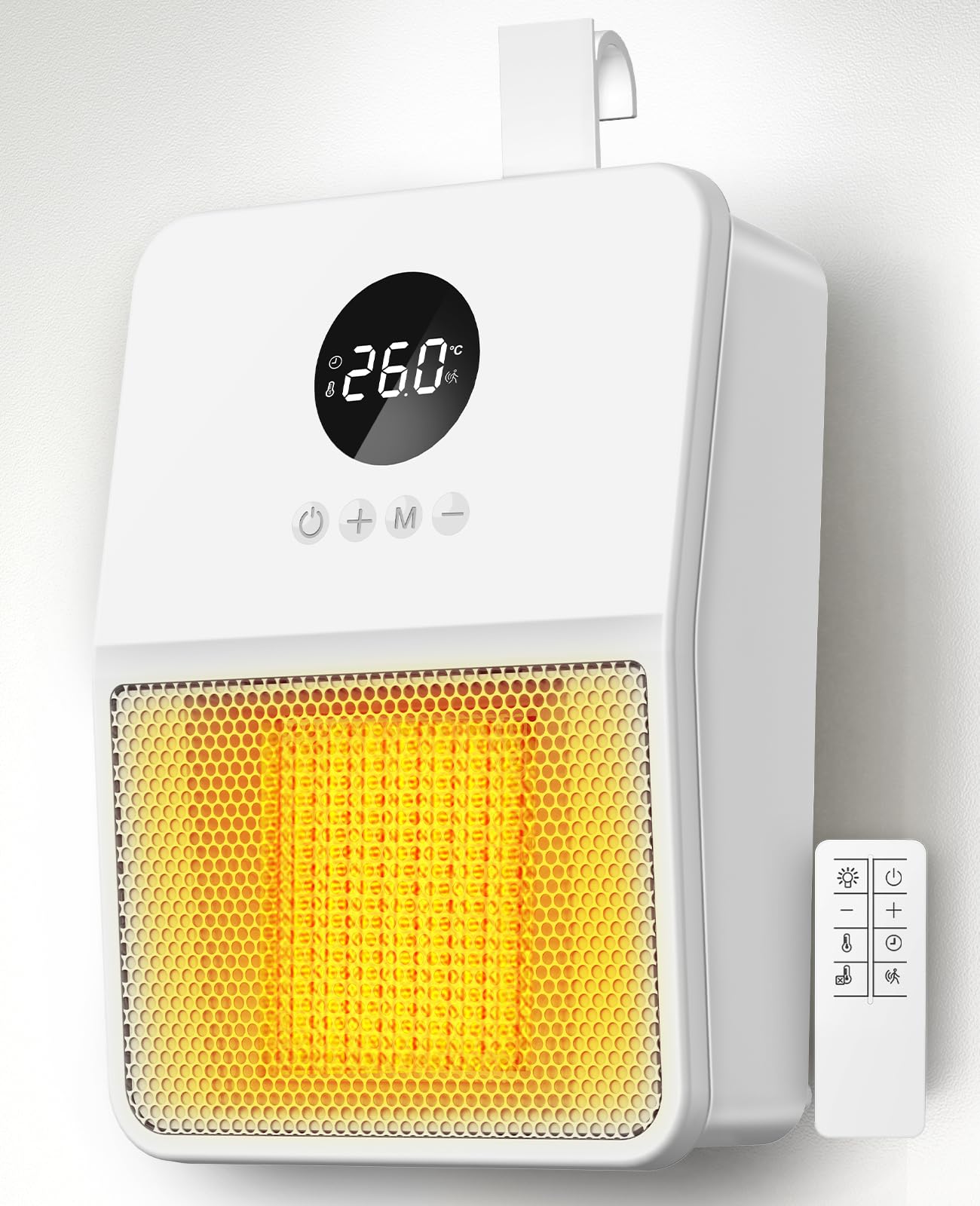 ヒーター 壁掛け 人感センサー付き セラミックヒーター 【ヒートショック対策・2秒速暖・3way使用】 暖房器具 大風量 電気ストーブ ファンヒーター 3段階調整 800W/1200W ディスプレイ表示 切り忘れ防止 二重過熱保護 メモリー機能 転倒OFF IPX2防水級 リモコン付き 脱衣所 壁掛け 洗面所 トイレ 卓上 足元 キッチン リビング 8畳対応商品画像