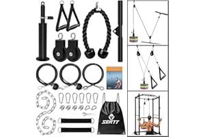 SERTT Weight Cable Pulley System Gym, Upgraded Cable Pulley Attachments for Gym LAT Pull Down, Biceps Curl, Tricep, Arm Worko